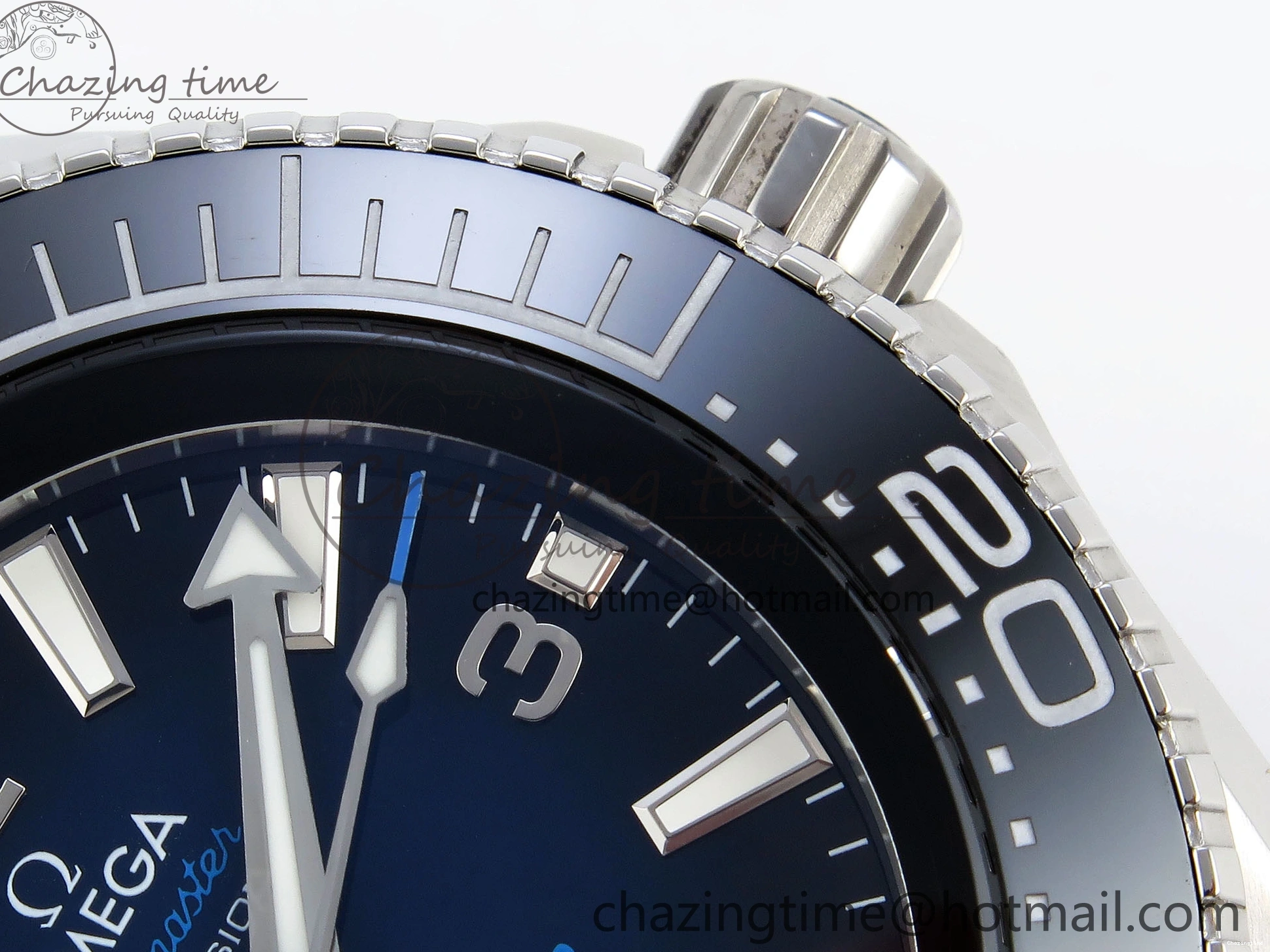 0506 EasyCare SEAMASTER PLANET OCEAN 6000M ULTRA DEEP 45.5MM SS TF 1:1 BEST EDITION BLUE DIAL BLACK BEZEL ON SS BRACELET A 7760